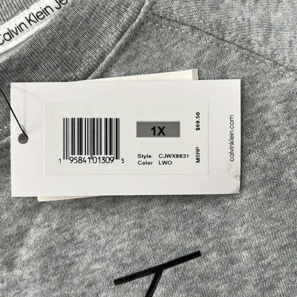 Calvin Klein Gray Crewneck Logo Sweatshirt Size 1X - Picture 5 of 9